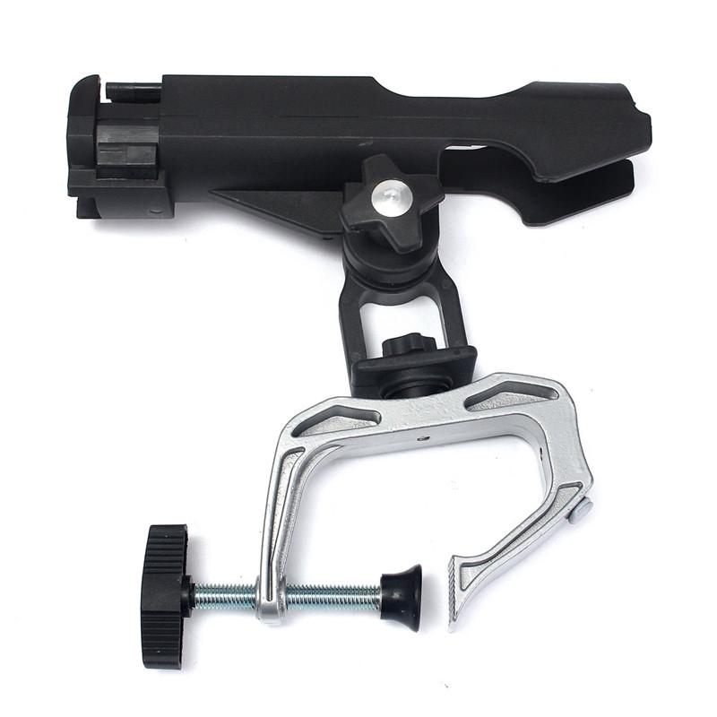 Rotatable 360 Degree Spinning Fishing Rod Fixed Holder Boat Fence Mount Kit Kayak Side Sea Fish Tackle Accessory Tools Black