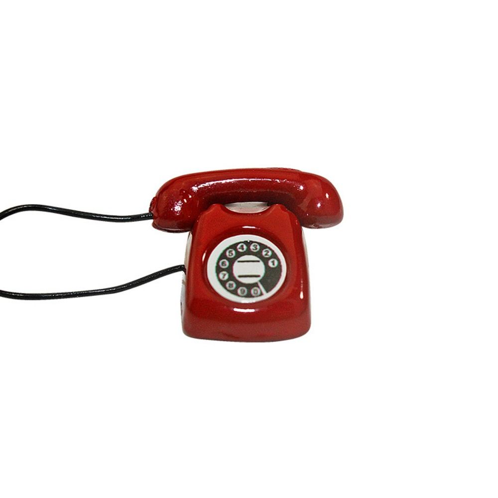 1:12 Doll House Miniature Simulated Telephone Retro Telephones Model Dollhouse  Home Decoration