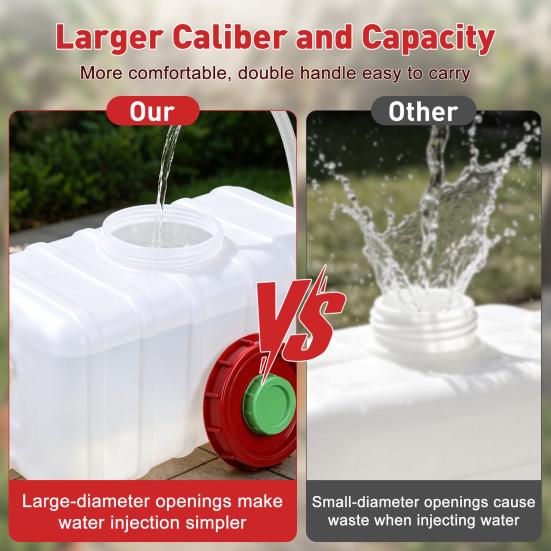 Outdoor Water Tank for Camping 29Gallon/100L Large Tank, Storage Container, Drinking Canister, Plastic Garden Irrigation Container Bucket, with Spigot
