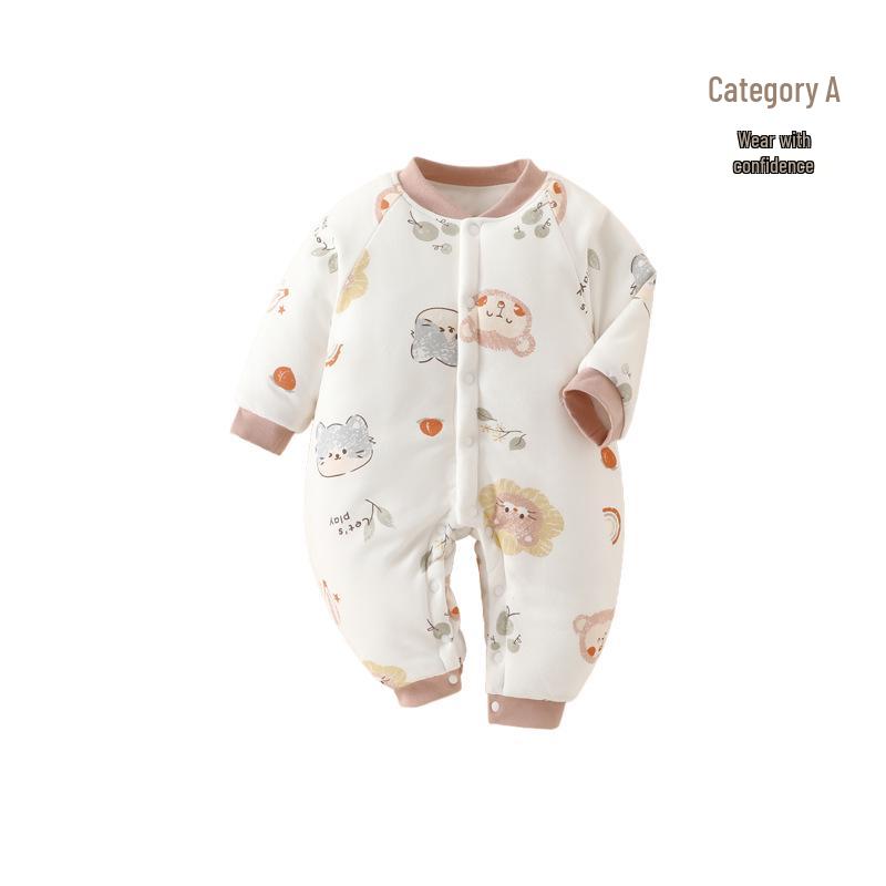 180g Extra Thick Quilted Winter Baby Romper - Pure Cotton, Class A, Warm Onesie