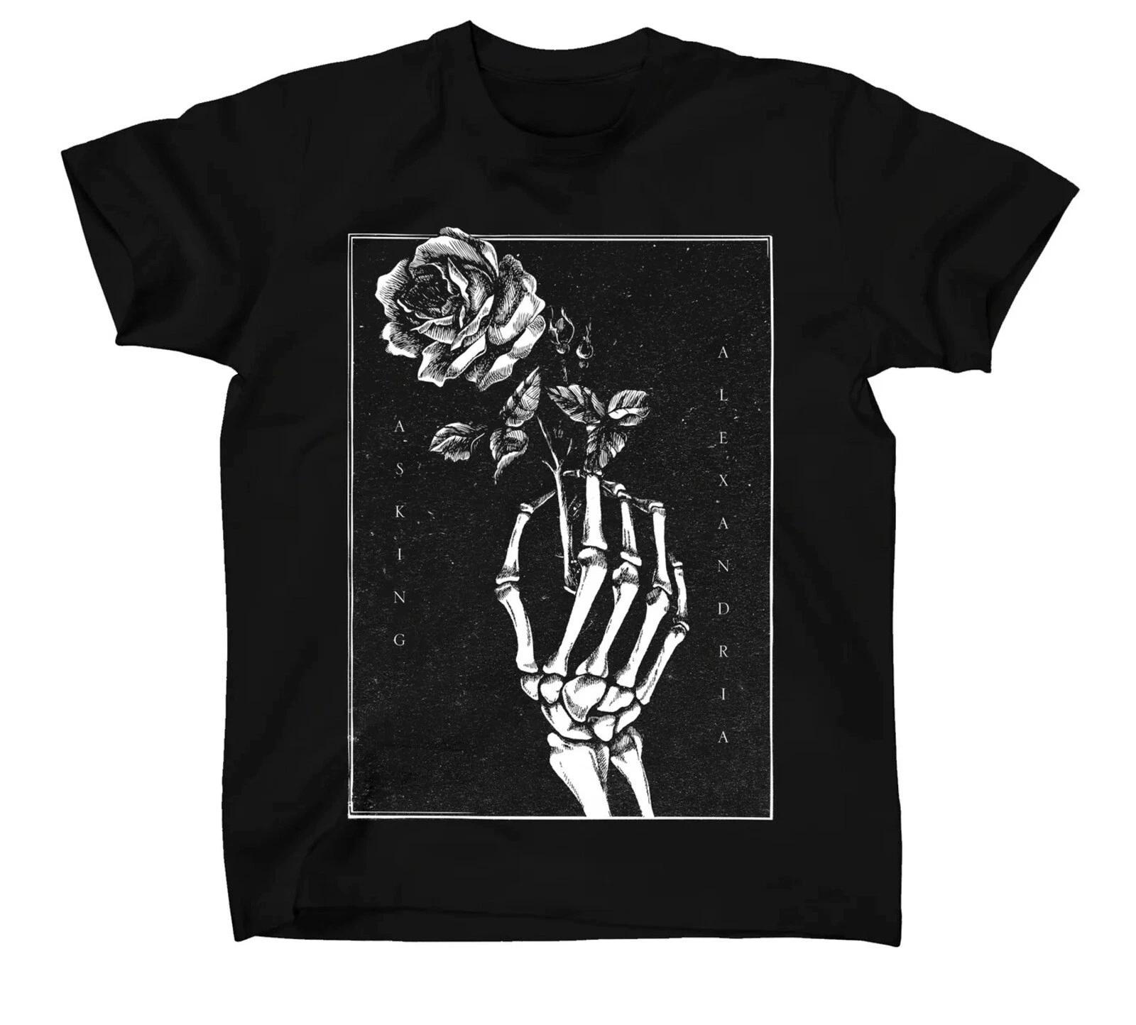 ASKING ALEXANDRIA cd lgo SKELETON ROSE Official SHIRT XXL New death to destiny XL