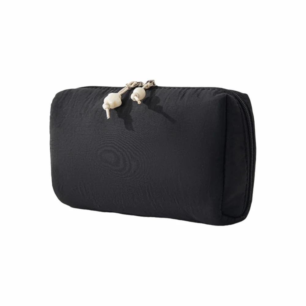

Large Capacity Makeup Storage Bag Portable Waterproof Nylon Lipstick Bag Multiple Colors Partitioned Macaron Color Toiletry Bag чёрный
