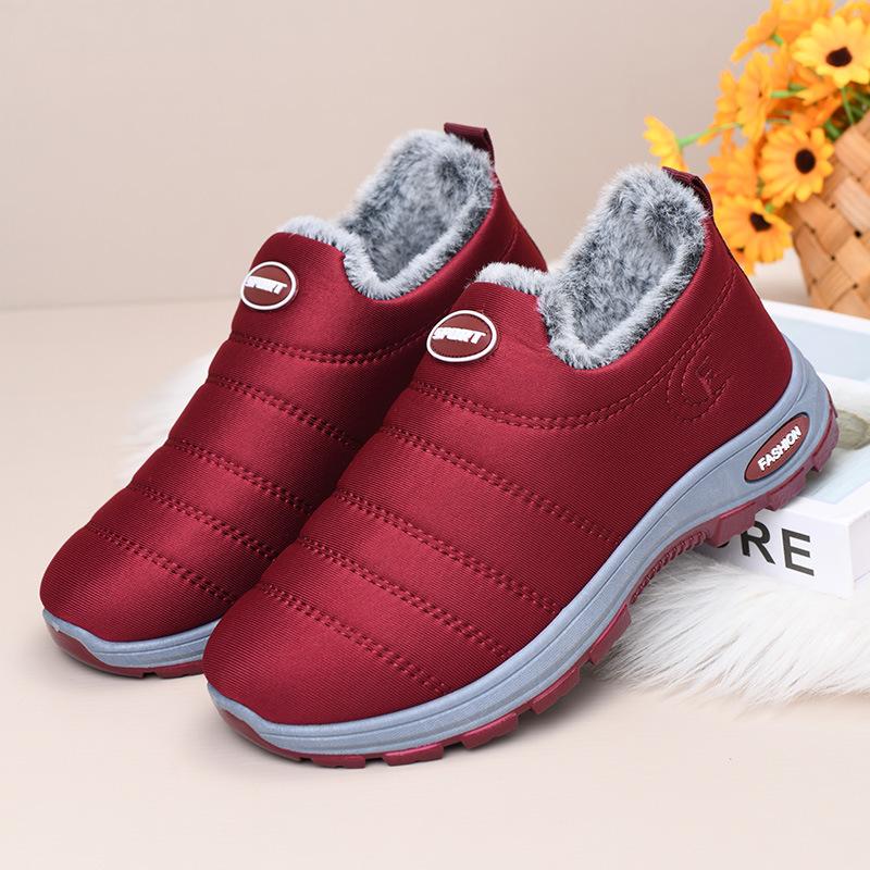 

Хлопковая обувь женская осень и зима новая женская обувь ботинки теплые и удобные туфли для мамы на толстой подошве зимние сапоги 42