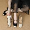 Y890-1 black Mary Jane shoes women's shoes spring and autumn 2025 new shallow mouth niche with skirt temperament single shoes
