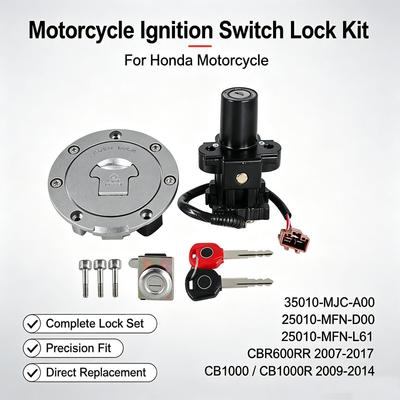 Motorcycle Fuel Gas Ignition Switch Lock  Kit For Honda CBR600RR CB1000 CB1000R 35010-MJC-A00 35010-MFN-D00 35010-MFN-L61