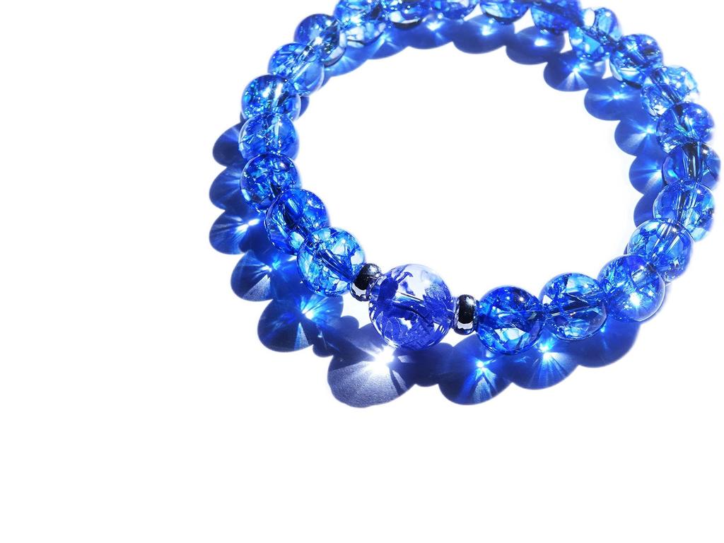 Amulet for Increased Fortune and Blue Dragon Quartz 10mm Crack Quartz Power Stone Dragon Bracelet for Men and Natural Stone 8mm Sting Kanoishi