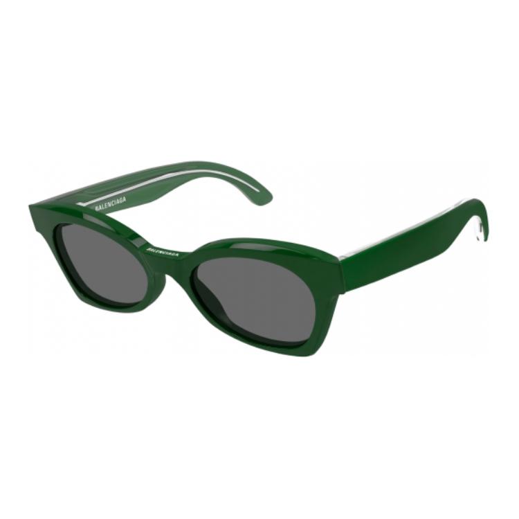 Balenciaga Cat Eye Sunglasses Green/Grey Women Eyewear BB0230S006 Basic Packaging-Eyeglass Case,53,Green
