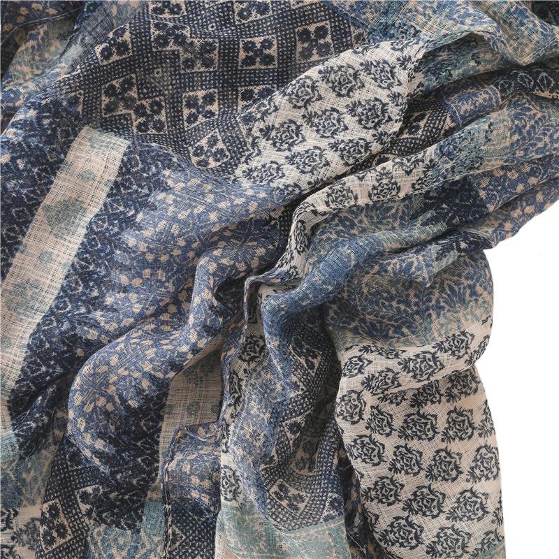 Women'S Bohemian Style Scarf - Warm, Stylish Shawl with Tassels, Geometric Pattern, Breathable & Windproof for Casual Outings, Decorative Accessory