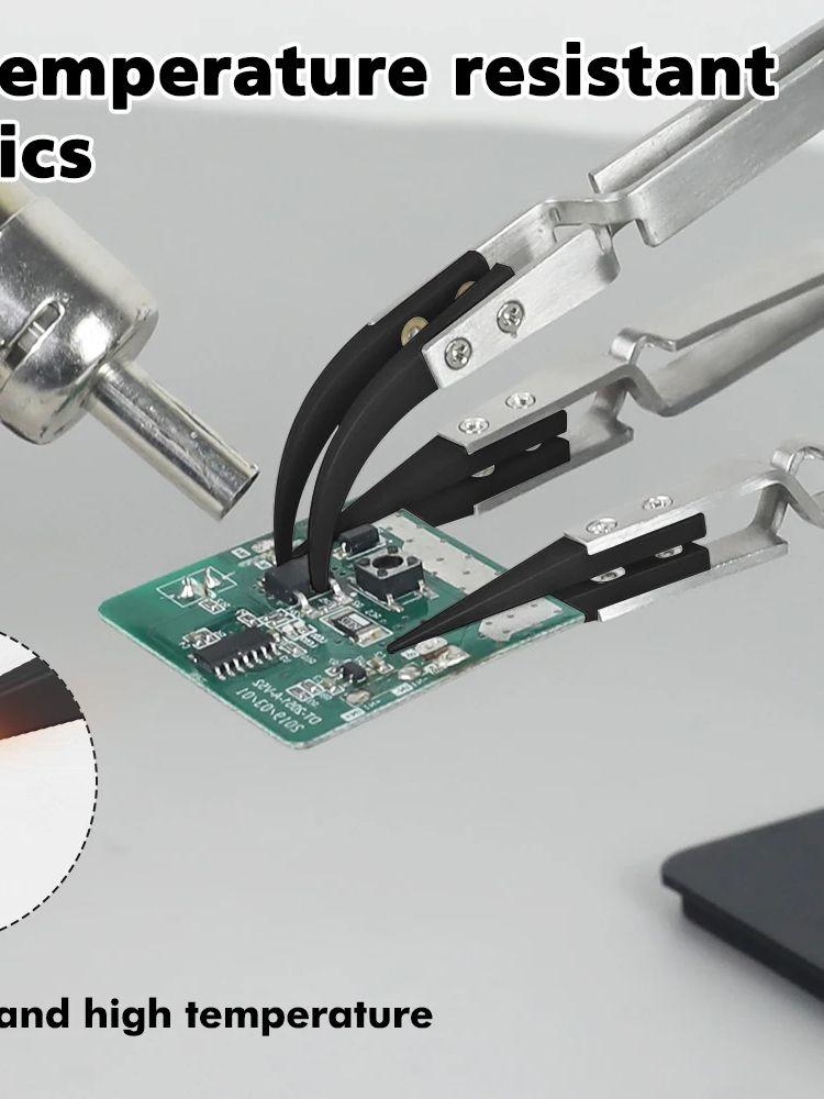 NEWACALOX Magnetic Soldering Third Helping Hand Flexible Stainless Steel/Ceramics Tweezers PCB Holder Welding Positioner Tool