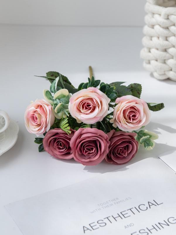 

Искусственные цветы Скандинавские розы шелковые свадебные для дома букеты невесты для улицы двора настольный декор праздник DIY дешевые реквизиты для съемки 1pc розовый