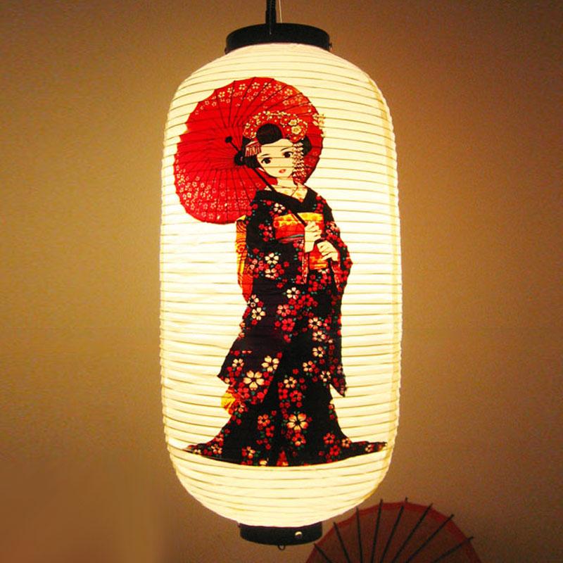 25*50cm Waterproof PVC Lantern Japanese Geisha Hanging Korean Ramen Sashimi Cuisine Shop Restaurant Pub Decor Outdoor Lanterns