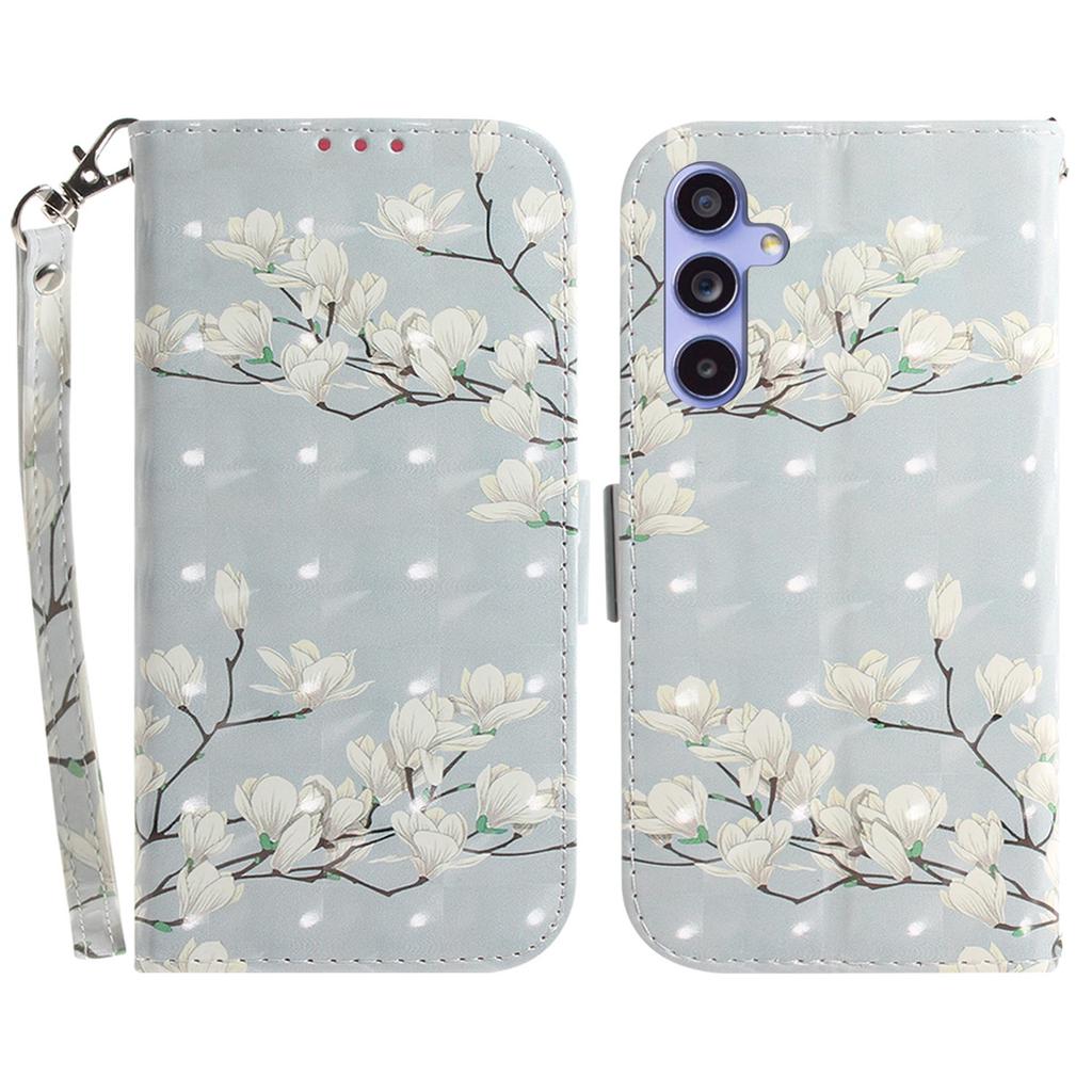 For Samsung Galaxy A55 5G Case Wallet Leather Cover 3D Pattern Print with Strap