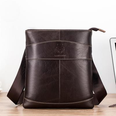 Bolso de Hombro para Hombre Hecho de Cuero Genuino, Bolso de Moda para Hombre, Bolso Cruzado Retro para Hombre