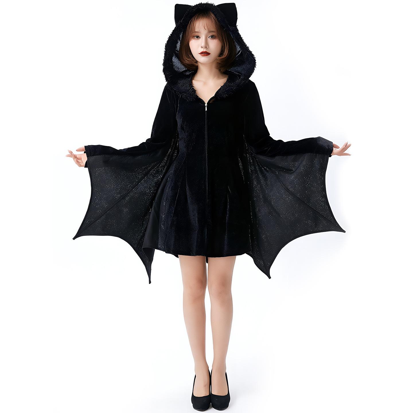 Halloween bat dress cat ear hooded