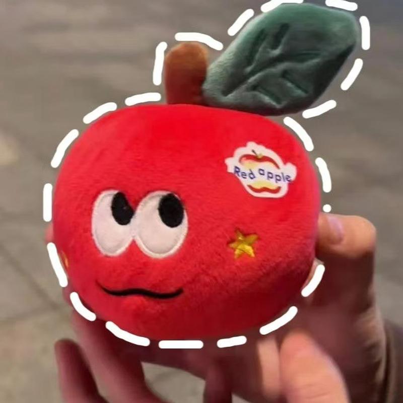 

1Pcs Cute Plush Apple Keychain Plush Red Apple Charm For Women Kawaii Ornament Hanging Decoration For Tree Bag Stocking Stuffer Plaything