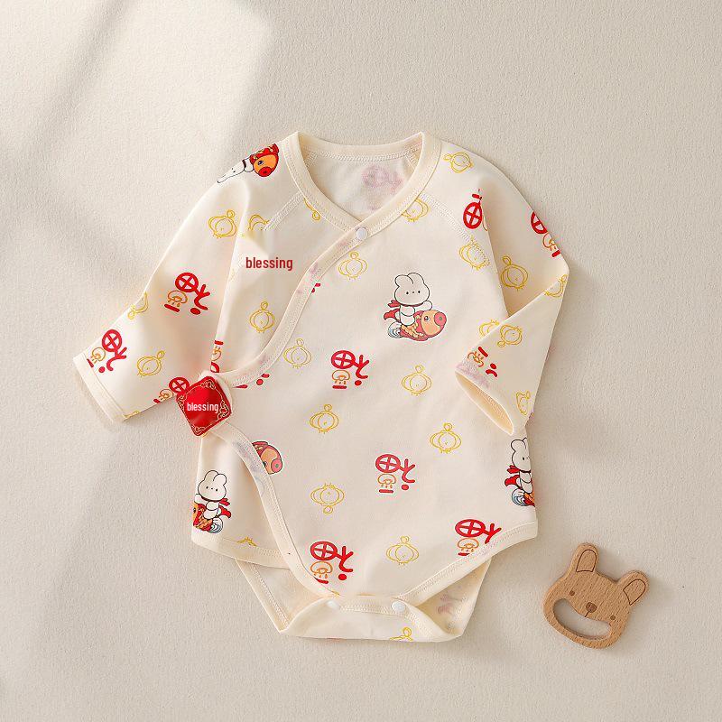 Spring-Summer Infant Pure Cotton Bodysuit: Tagless Newborn Romper for Crawling.