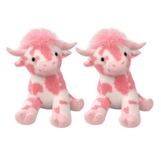 Highland Cow Plush Soft Stuffed Animal Fluffy Realistic Scottish Cattle Plushie with Big Eyes Cute Highland Cow Gift for Kids Adults