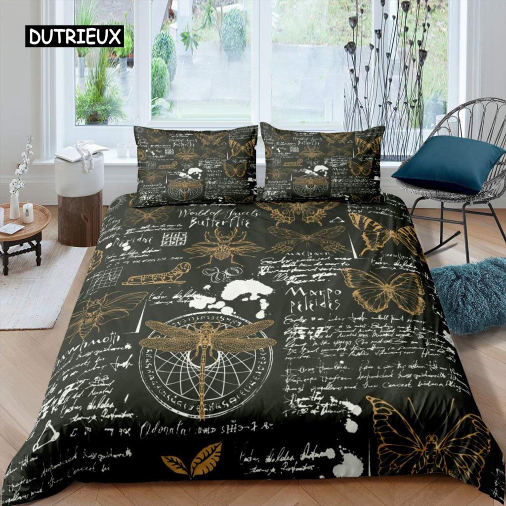 Old Newspaper Duvet Cover Set Kid Hot Air Balloon Comforter Cover Retro Truck Bedding Set Microfiber Bicycle Vintage Quilt Cover
