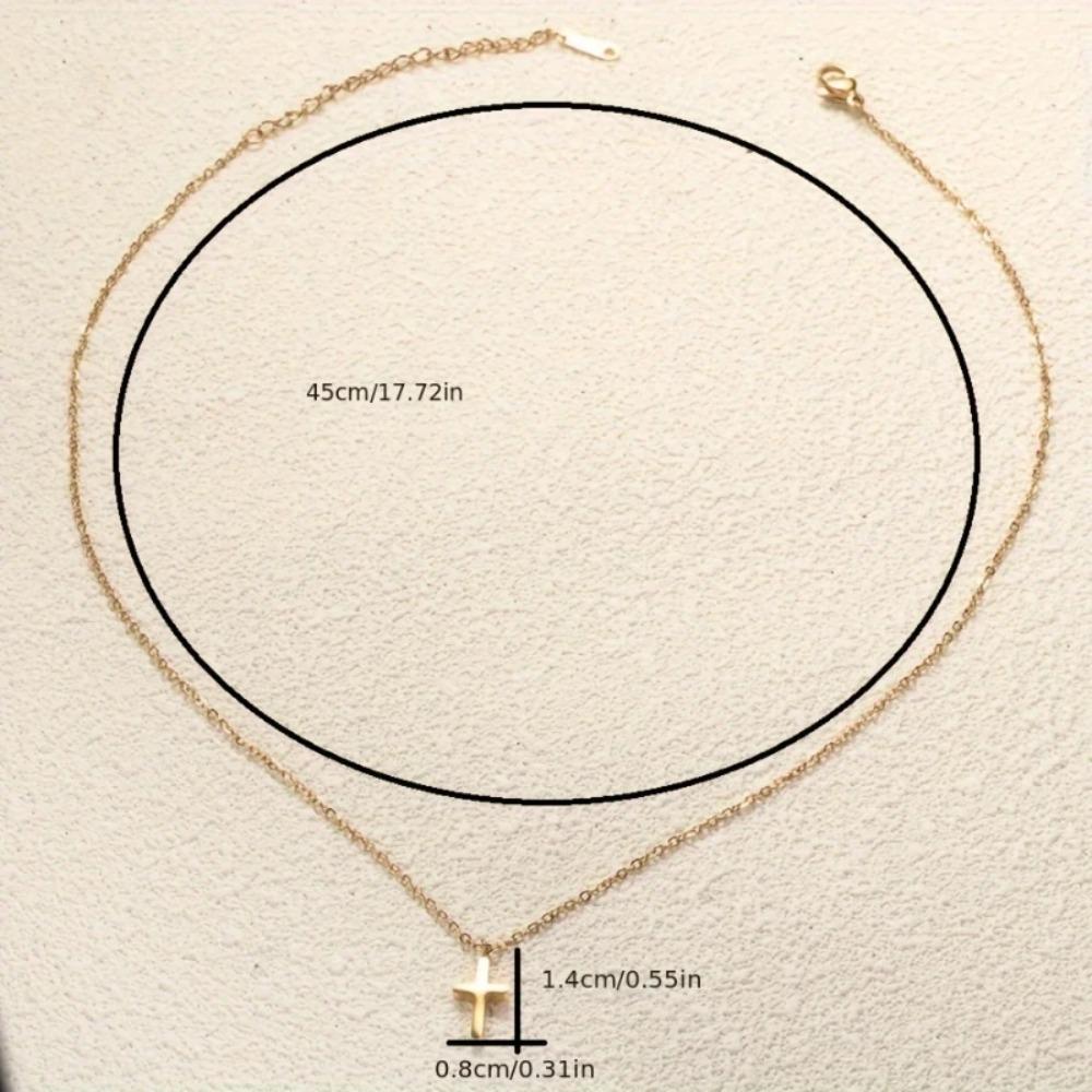 Personalized Minimalist Style Gold Color Cross Pendant Necklace Ladies Fashion Trend Party Jewelry Accessories Gifts