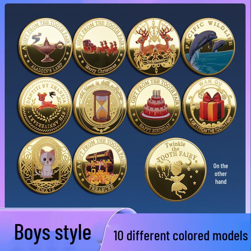 Tooth Fairy Keepsake: Gold Coin Storage Box for Children's Lost Teeth
