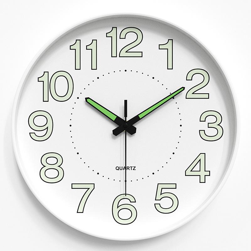 Luminous Wall Clock Silent Clock Home Living Room Clock Wall Hanging Simple Quartz Clock Cloc 25CM