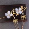 Blossom Branch Tassel Rhinestone Hair Fork Hanfu Hair Accessories Tassel Hairpin Flower Hair Sticks