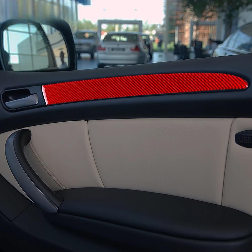 4PCS Door Inner Handle Panel Cover Trim Carbon Fiber Auto Decoration Stickers For BMW X5 E70 2006-2013 Car Interior Accessories