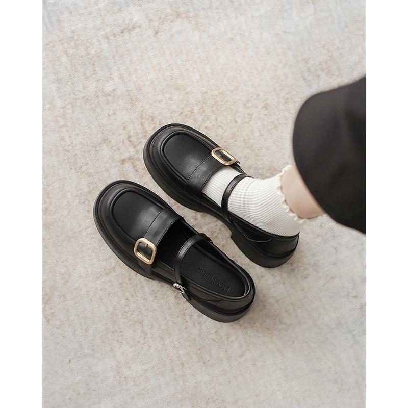 

Туфли Мэри Джейн 2025 осень новые женские туфли универсальный стиль колледжа jk маленькие кожаные туфли ретро французские одинарные туфли женские 35 чёрный