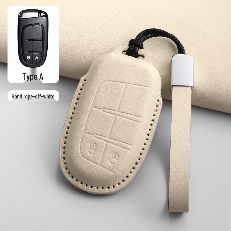 Leather Car Key Holder for Jeep Compass and Dodge Renegade