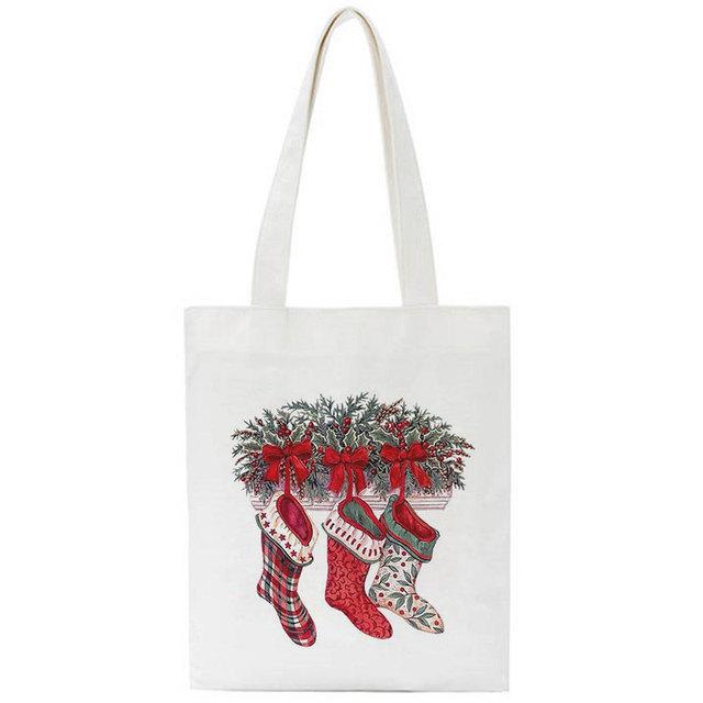 2020 neue Leinwand Casual Jiugongge Nette Santas Drucken Nette Harajuku Ulzzang Cartoon Koreanische frauen Tasche Große Kapazität Schulter Taschen