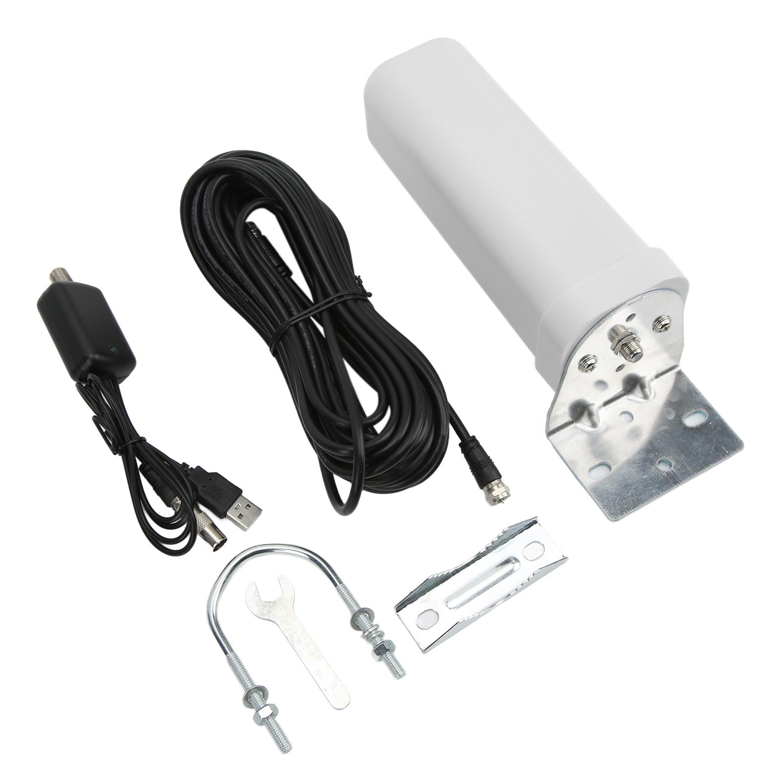 

KJ-028 Всенаправленная бочкообразная антенна Наружная IP67 Водонепроницаемая 5 В 25 дБи Высокий коэффициент усиления 1080P HD Сигнал ТВ антенна