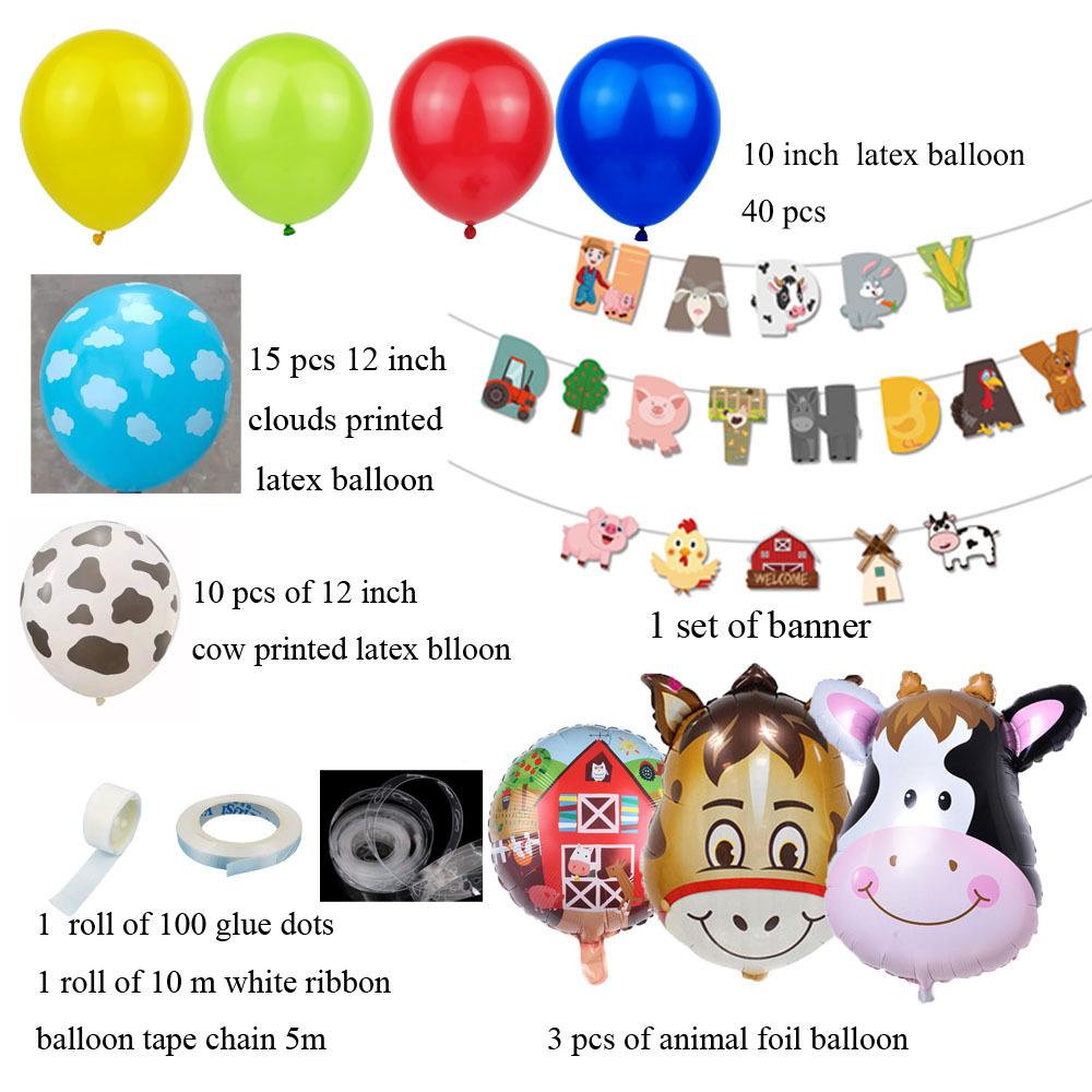 Farm Animal Party Decoration Farm Walk Balloon Decoration Package Birthday Party Supplies In Farm Yard