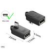 Adapter OTG Micro USB do Transferu Danych Kątowy 90 Stopni Konwerter Mini USB na USB-A Obsługa Ładowania Telefonu Tabletu Plug and Play