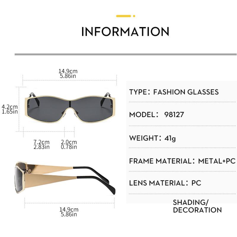 Women's glasses fashion new one-piece metal cycling sunglasses, cross-border European and American ins Xiaohongshu personalized high-end sunglasses