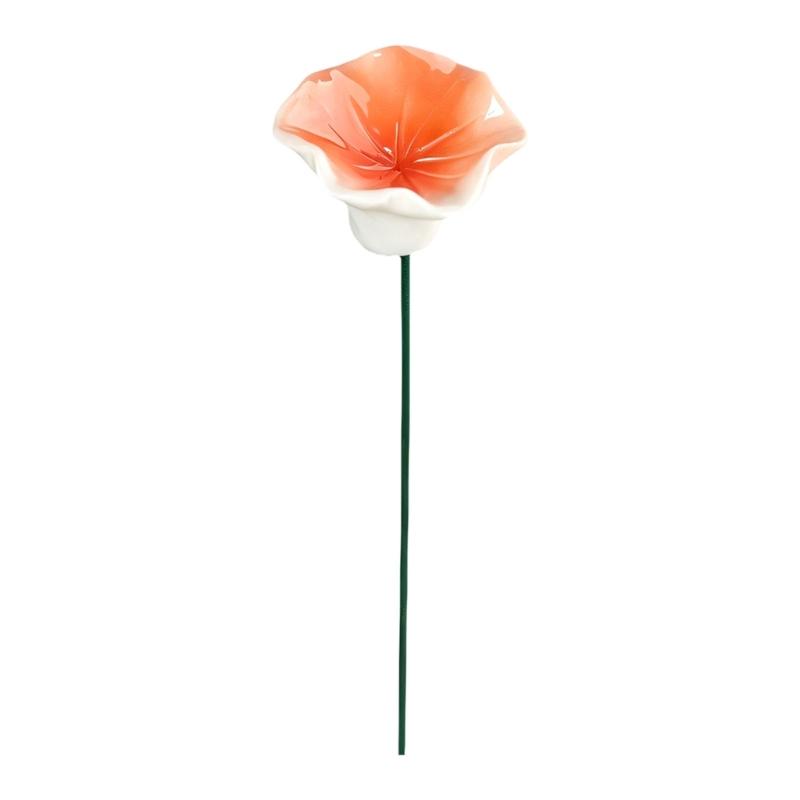 Handmade Garden Water Cup Stake, Ceramic Flower Piece for Yard Pots, Outdoor Soil Use and Small Space Display Layout