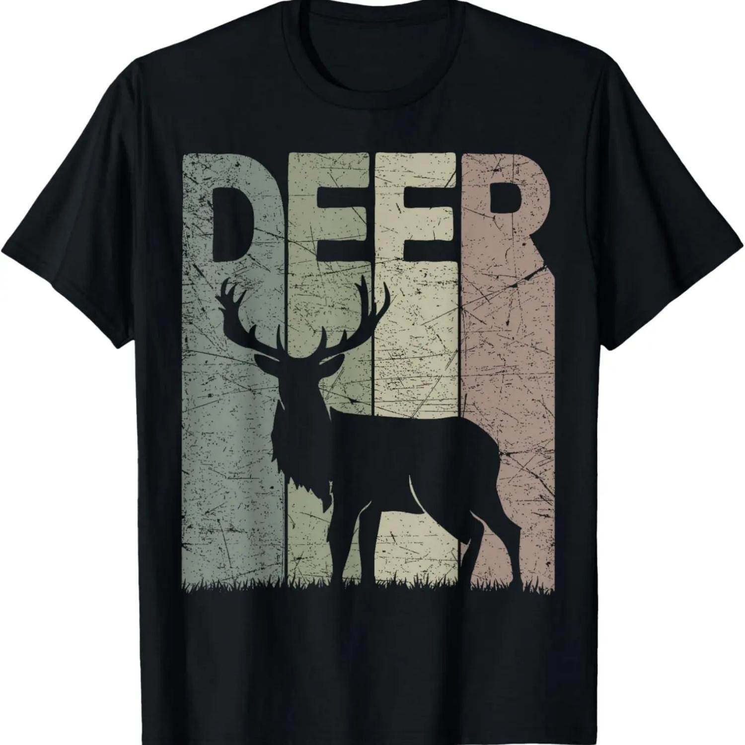 Deer Vintage Deer Hunting Retro Deer Hunt Deer Graphic T-Shirt S