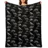 Vintage Museum Dinosaurs and Skeletons X-Rays On Black Throw Blanket Nap Manga Thermals For Travel Sofa Throw Blankets
