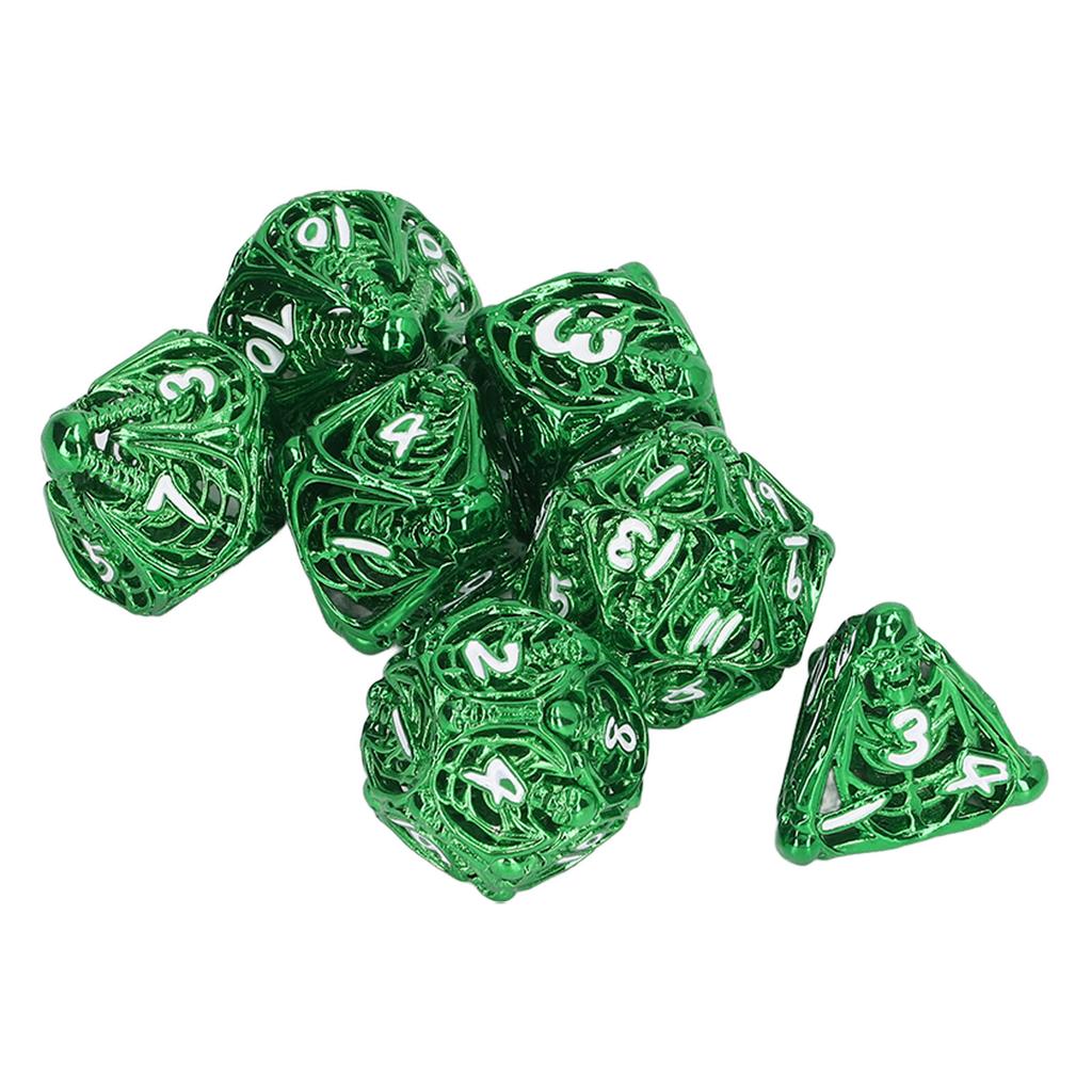7 Stück Hohlmetall Würfelset Erwachsene Feiertagsparty Brettspiel Polyedrische Würfel für Rollenspiel