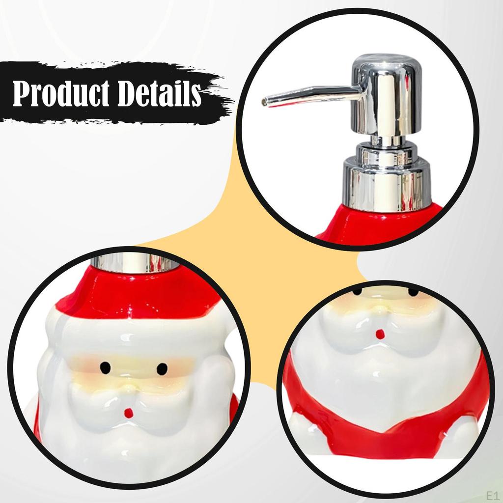 Santa Claus Soap Dispenser Christmas Gift Creative Container Body Wash Lotion for Vanity