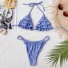 Damen Sexy Rüschen Bikini Push-Up Pad Badeanzug Set Badeanzug Strandmode