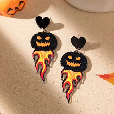 Noter Neue 3 Stile Halloween Lustige Ohrringe Für Frauen Kürbis Geist Acryl Anhänger Creolen Ohrringe Freizeit Vielseitige Accessoires
