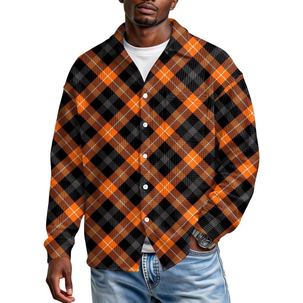 Chemise Décontractée à Boutons et Manches Longues pour Homme avec Poche