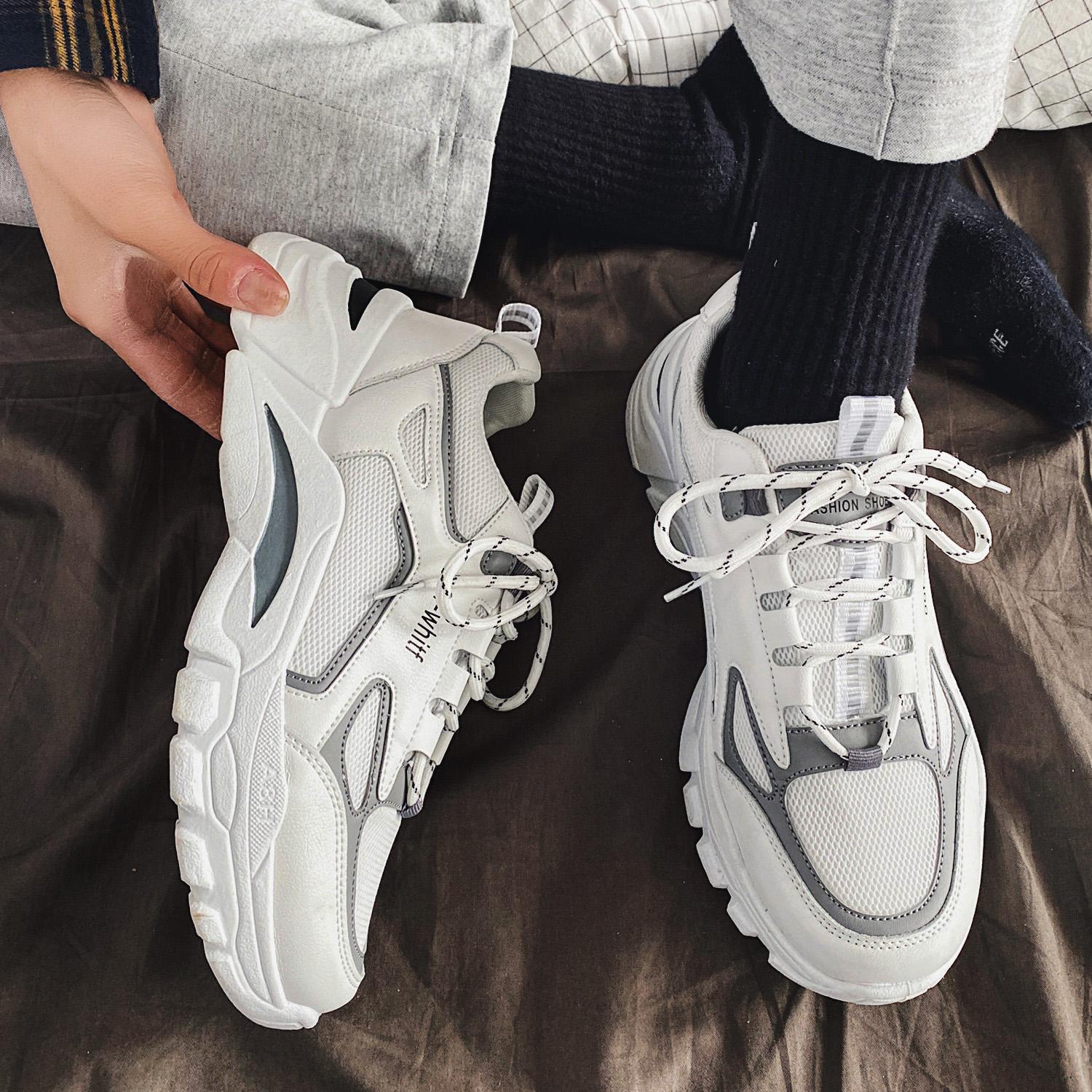 

Папины кроссовки мужские модные кроссовки летние сетчатые мужские кроссовки корейская версия модные спортивные и повседневные кроссовки молодежные универсальные кеды 44