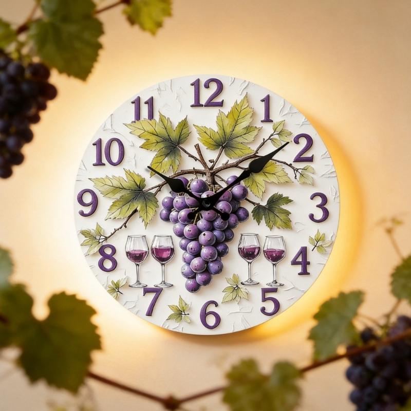 Modern Fruit Quiet Wall Clock with Noiseless Movement for Quiet Space Easy Installation Large Digits Fashion Look