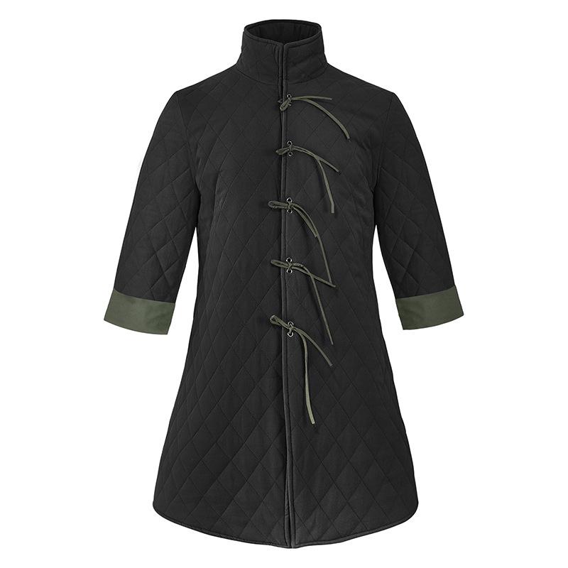 Men's Medieval-Inspired Pirate Jacket with Eye-Catching Color Blocking and Stand Collar