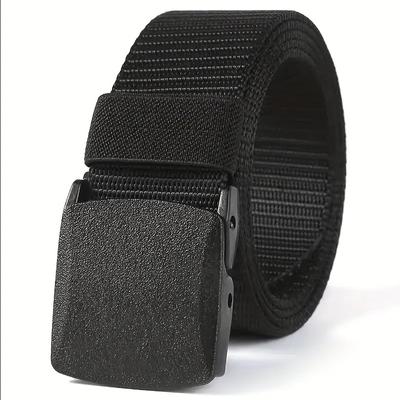 Men Tactical Belt In Black Quick Release Automatic Buckle Durable Nylon Perfect For Sports Casual Wear 120cm Unisex Army Tactical Waist Belt