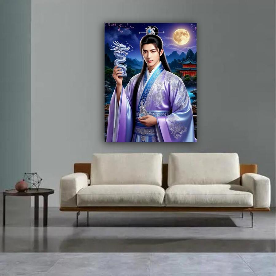 Diamond Painting New Collection Moon Chinese Man Dragon Diy Full Square Round Drill Rhinestone Embroidery Sale Mosaic Cross Stitch Kits