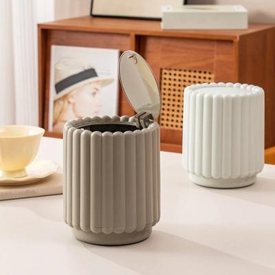 Creative Press Open Lid Desktop Trash Can Large Opening Sunflower Shape Garbage Bin Plastic Non-slip Waste Bin Home