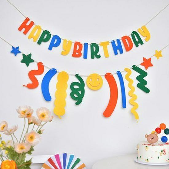 Ins-Style Macaron Happy Birthday Banner for Girls' Party Decor