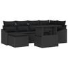 VidaXL Ensemble de Canapé de Jardin de 7 Pièces avec Coussins en Rotin Noir 3349039